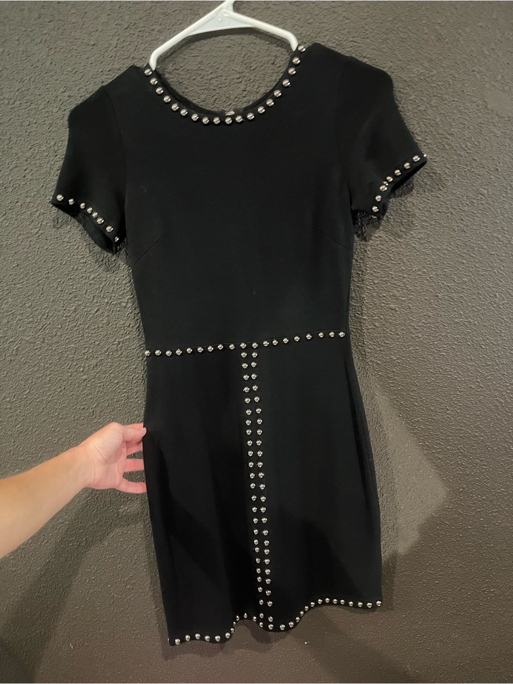 Sara Boo Black Studded Fit & Flare Dress XS Worn Once